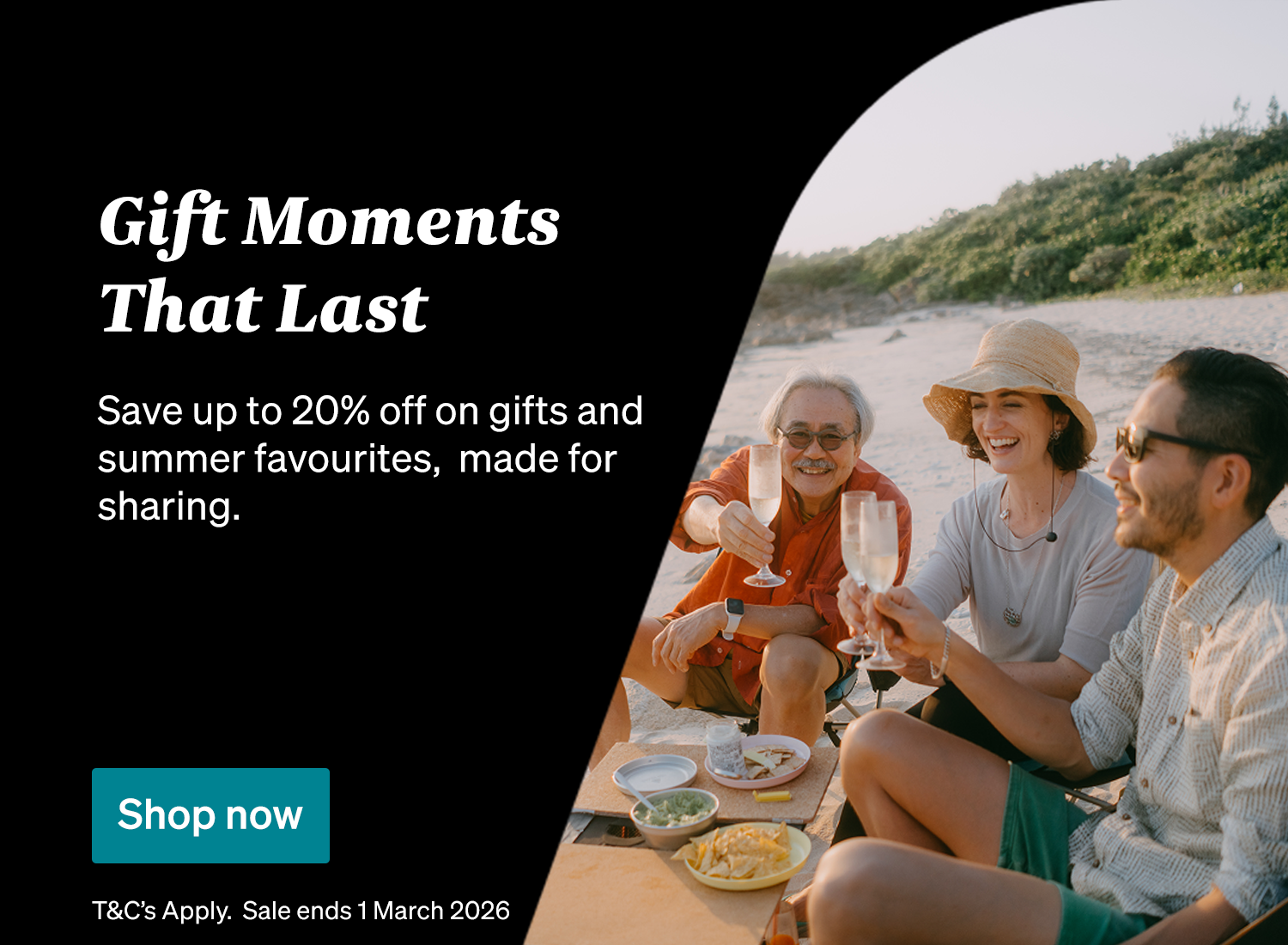 Save up to 20% off on gifts and summer favourites, made for sharing